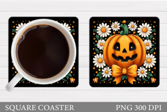 Halloween Pumpkin Coaster. Halloween Pumpkin Sublimation Product Image 1