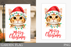 Chriatmas Cat Garden Flag. Christmas Garden Flag Design Product Image 1