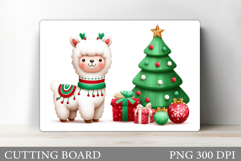 Christmas Lama Cutting Board. Christmas Cutting Board Product Image 1