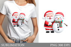 Santa Claus Sublimation. Snowman T-Shirt Sublimation Product Image 1