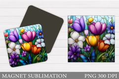Flowers Magnet Sublimation. Floral Magnet Design Product Image 1
