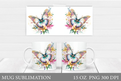Butterfly Mug Design. Butterfliy Mug Sublimation Product Image 1