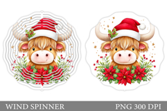 Christmas Cow Wind Spinner. Christmas Wind Spinner Design Product Image 1