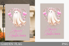 Cute Ghost Garden Flag. Cute Halloween Garden Flag Design Product Image 1
