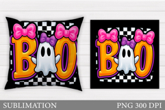 Boo Pillow Design. Halloween Pillow Sublimation Product Image 1