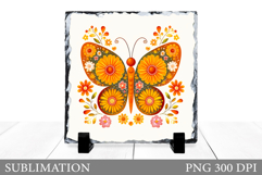 Floral Butterfly Sublimation. Butterfly Slate Design Product Image 1