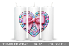 Heart Tumbler Sublimation. Valentines Tumbler Wrap Design Product Image 1