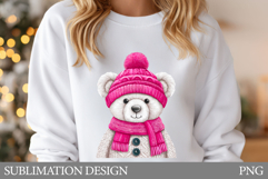 Cute Bear Sublimation. Christmas Bear T-Shirt Design Product Image 1