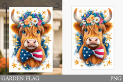 Patriotic Cow Garden Flag. Patriotic Garden Flag Sublimation Product Image 1
