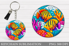Fish Keychain Sublimation. Sea Keychain Design Product Image 1