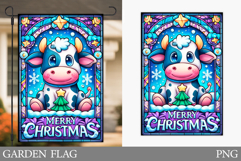 Christmas Cow Garden Flag. Christmas Garden Flag Sublimation Product Image 1