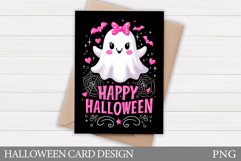 Halloween Ghost Card Printable. Cute Halloween Card Design Product Image 1