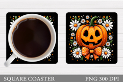Halloween Pumpkin Coaster. Halloween Pumpkin Sublimation Product Image 1