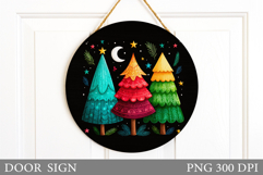 Christmas Tree Door Sign. Christmas Door Sign Design Product Image 1