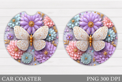 Butterfly Car Coaster. Summer Car Coaster Design Product Image 1
