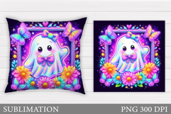 Iridescent Ghost Pillow. Cute Halloween Pillow Design Product Image 1