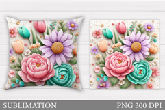 Flowers Sublimation. Flowers Pillow Sublimation Product Image 1