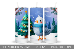 Christmas Bird Tumbler Design. Christmas Tumbler Sublimation Product Image 1