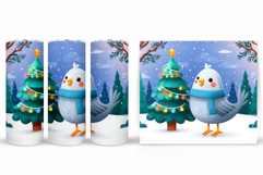 Christmas Bird Tumbler Design. Christmas Tumbler Sublimation Product Image 2