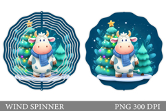 Christmas Cow Wind Spinner. Christmas Wind Spinner Design Product Image 1