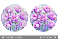 Flowers Wind Spinner Design. Floral Wind Spinner Sublimation Product Image 1