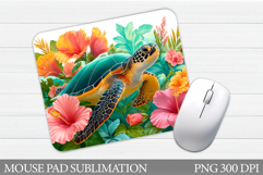 Turtle Mouse Pad Design. Sea Turtle Sublimation Product Image 1