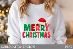Crochet Merry Christmas T-Shirt. Christmas Sublimation Product Image 1