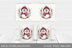 Christmas Penguin Mug Sublimation. Christmas Mug Design Product Image 1