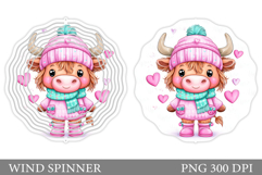 Valentines Cow Wind Spinner. Valentines Wind Spinner Design Product Image 1