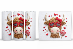 Valentines Cow Tumbler. Valentines Tumbler Sublimation Product Image 2