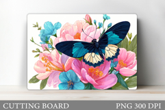 Butterfly Cutting Board. Flower Cutting Board Sublimation Product Image 1