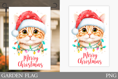 Chriatmas Cat Garden Flag. Christmas Garden Flag Design Product Image 1