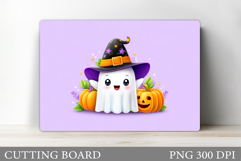 Cute Halloween Cutting Board. Cute Ghost Cutting Board Product Image 1