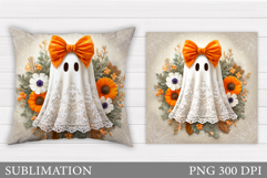 Halloween Ghost Pillow Design. Halloween Ghost Sublimation Product Image 1