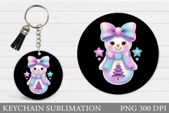 Christmas Snowman Keychain. Christmas Keychain Design Product Image 1