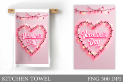 Heart Kitchen Towel Sublimation. Valentines Kitchen Towel Product Image 1