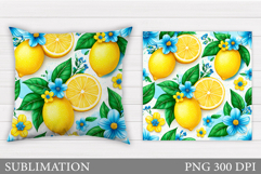 Lemons Pillow Design. Lemons Sublimation Product Image 1