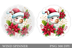Christmas Lama Wind Spinner. Christmas Wind Spinner Design Product Image 1