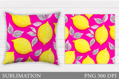 Lemons Pillow Design. Lemons Sublimation Product Image 1