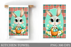 Easter Bunny Kitchen Towel. Bunny Kitchen Towel Sublimation Product Image 1