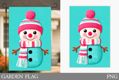 Cute Snowman Garden Flag. Christmas Garden Flag Design Product Image 1