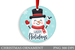 Snowman Christmas Ornament. Winter Christmas Ornament Design Product Image 1