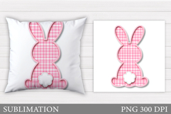 Spring Bunny Pillow Design. Bunny Sublimation Product Image 1