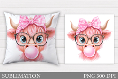 Cute Cow Pillow Design. Cute Cow Sublimation Product Image 1