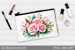 Roses Cosmetics Bag Design. Roses Sublimation Product Image 1