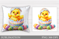 Easter Chick Pillow Design. Easter Pillow Sublimation Product Image 1