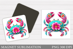 Crab Magnet Design. Sea Magnet Sublimation Product Image 1