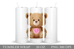 Valentines Bear Tumbler. Valentines Tumbler Design Product Image 1
