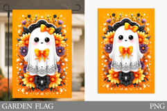Cute Ghost Garden Flag Design. Halloween Pumpkin Garden Flag Product Image 1