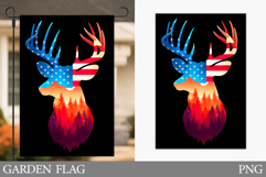 Patriotic Deer Garden Flag. Patriotic Garden Flag Design Product Image 1